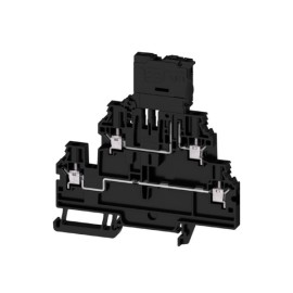W2T 4 FS-FT BK Clema de 2 pisos porta fusible 10-24 AWG de 500V 6.3A Negro