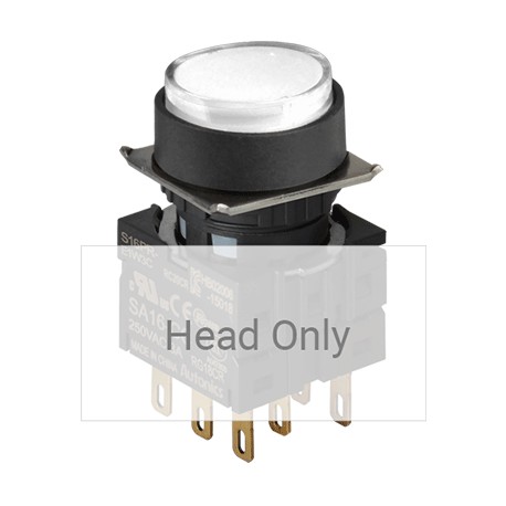 S16PR-E2W BOTÓN PULSADOR REDONDO SALIENTE 16MM MANTENIDO BLANCO