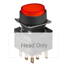 S16PR-E1R BOTÓN PULSADOR REDONDO SALIENTE 16MM CON RETORNO ROJO