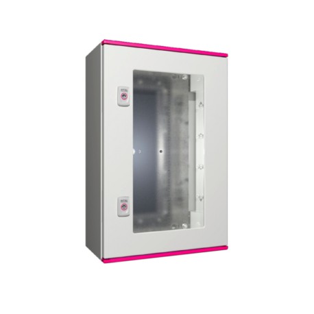AX Gabinete mural de poliester 1P 600Hx400Wx200Dmm RAL7035 IP66 NEMA 4X