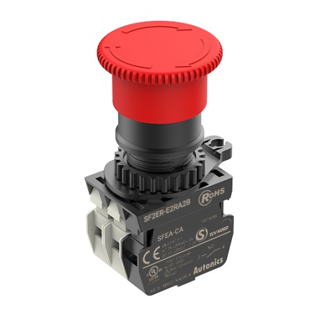 SF2ER-E2RA2B Botón paro de emergencia de seguridad tipo hongo D40 M22 1NA+2NC