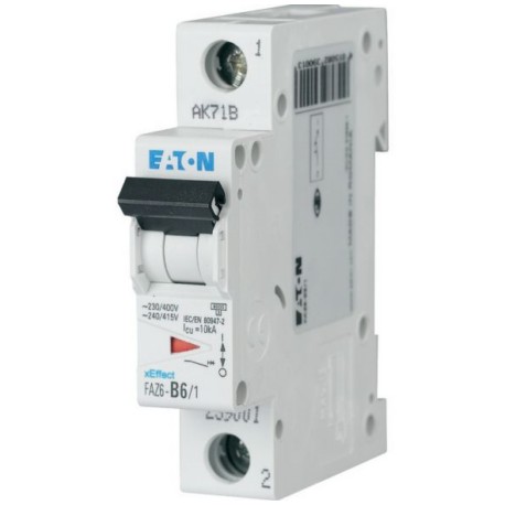 FAZ6-C0,5/1 Interruptor termomagnético miniatura MCB 1P 0.5A 10kA Curva C