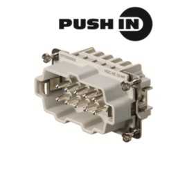 HDC HE 10 MP Inserto macho Conexión push in 10P+PE 16A 500V Grupo 4