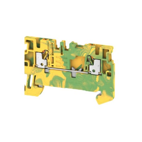 A2C 1.5 PE Clema para tierra 2 conexiones 1.5mm² 26-14AWG 500VCA Verde/Amarillo