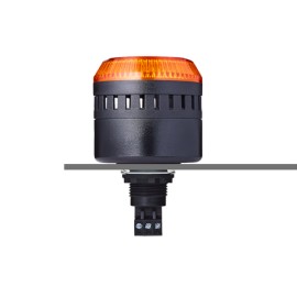 ELG Zumbador multitono traspanel M22 Luz fija/intermitente 103dB 24VCA/CD