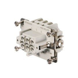 HDC HE 6 FP Inserto hembra Conexión push in 6P+PE 24A 500V Grupo 3