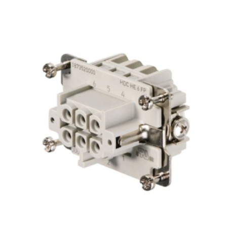 HDC HE 6 FP Inserto hembra Conexión push in 6P+PE 24A 500V Grupo 3