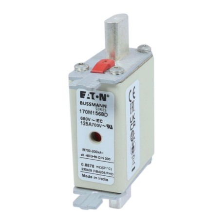 FUSIBLE RAPIDO CUADRADO 000 aR TIPO T 125A 690V (IEC) 200kA