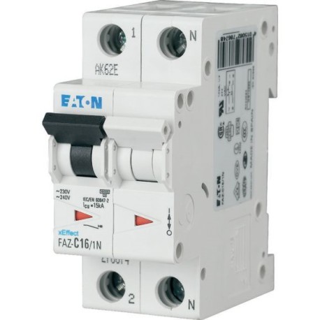 FAZ6-C2/1N Interruptor termomagnético miniatura MCB 1P+N 2A 10kA Curva C