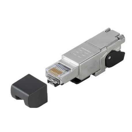 IE-PS-RJ45-FH-180-B-1.1 Conector macho RJ45 Recto Cat.6A C/Contactos Perforación
