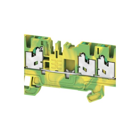 S3C 2.5 PE Clema de tierra 3 conexiones 2.5mm² 20-14AWG 800VCA Verde/Amarillo