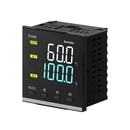 TH4M-24R Controlador de temperatura y Humedad 72Wx72Hmm 100-240VCA 2Relay 2Al