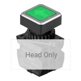 SQ3PFS-P3GU CABEZAL DE BOTON CUADRADO ILUMINADO 30MM VERDE CON ADAPTADOR FLECHAS
