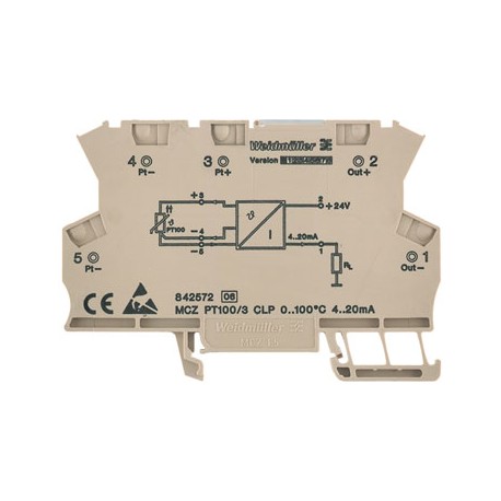 MCZ PT100/3 CLP -50C…+150C Convertidor de señal de PT100 a 4-20mA