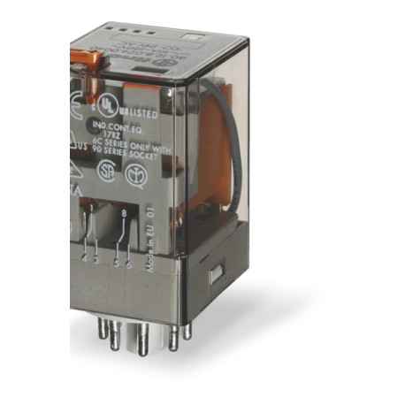 Relevador industrial octal 8 pines 230VAC 2CO 2NA2NC AgNi 10A 250V