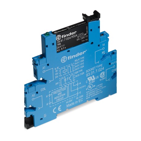 Interfaz modular con relevador SSR 6.2mm 1NA 6A Input 24VCD Output 24VCD