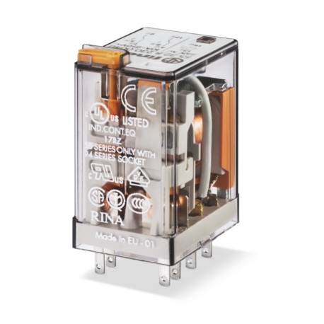 Relevador industrial 8 pines 24VAC 2CO 2NA2NC AgNi 10A 250V