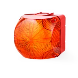QDM Indicador LED cuadrado 132mm Luz fija/intermitente 24-48VCA/CD Ámbar
