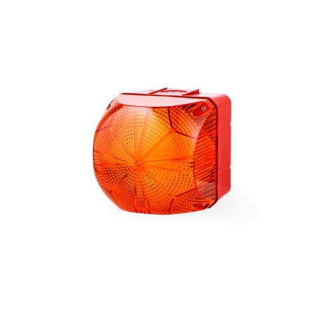 QDM Indicador LED cuadrado 132mm Luz fija/intermitente 24-48VCA/CD Ámbar
