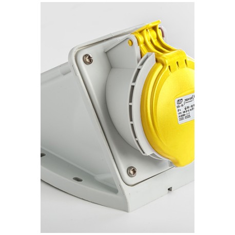 Base mural 32A 3P+T 120VCA 4h Amarillo IP44