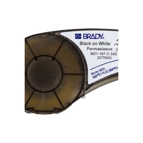 Etiqueta termocontractil 3/16″ 20-10AWG 0.187Dia in x 7L ft Negro en Blanco