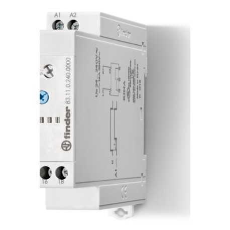 Temportizador On-Delay 24-240VAC/DC 1NA1NC 16A 250V