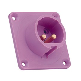 Clavija empotrar recta 32A 2P 24VCA Violeta IP44
