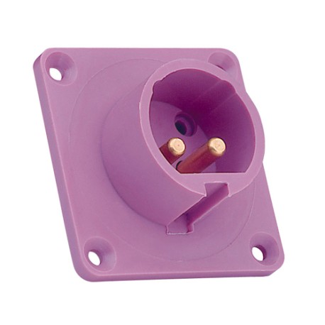 Clavija empotrar recta 32A 2P 24VCA Violeta IP44