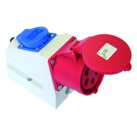 Base Combo schuko-Base 16A 3P+T 400VCA 6h Rojo IP44