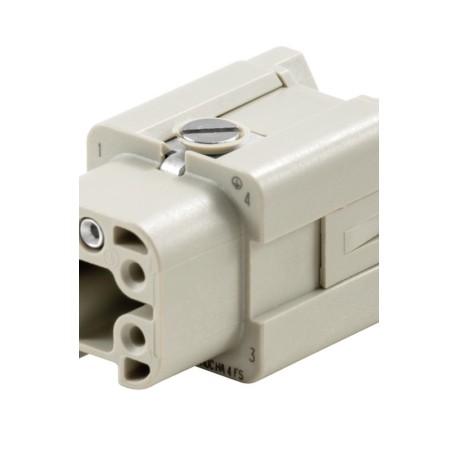 HDC HA 4 FS Inserto hembra Conexión tornillo 4P+PE 16A 400V Grupo 1