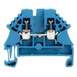 WDU 2.5N BL Clema de paso compacta en color azul 2.5mm² 26-12AWG 24A 500VCA