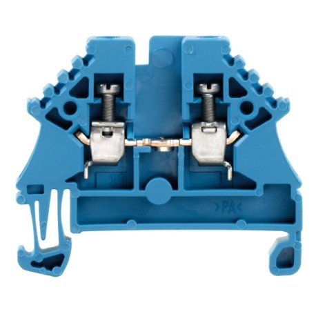 WDU 2.5N BL Clema de paso compacta en color azul 2.5mm² 26-12AWG 24A 500VCA