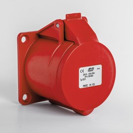 Base empotrar recta 32A 2P+T 400VCA 9h Rojo IP44